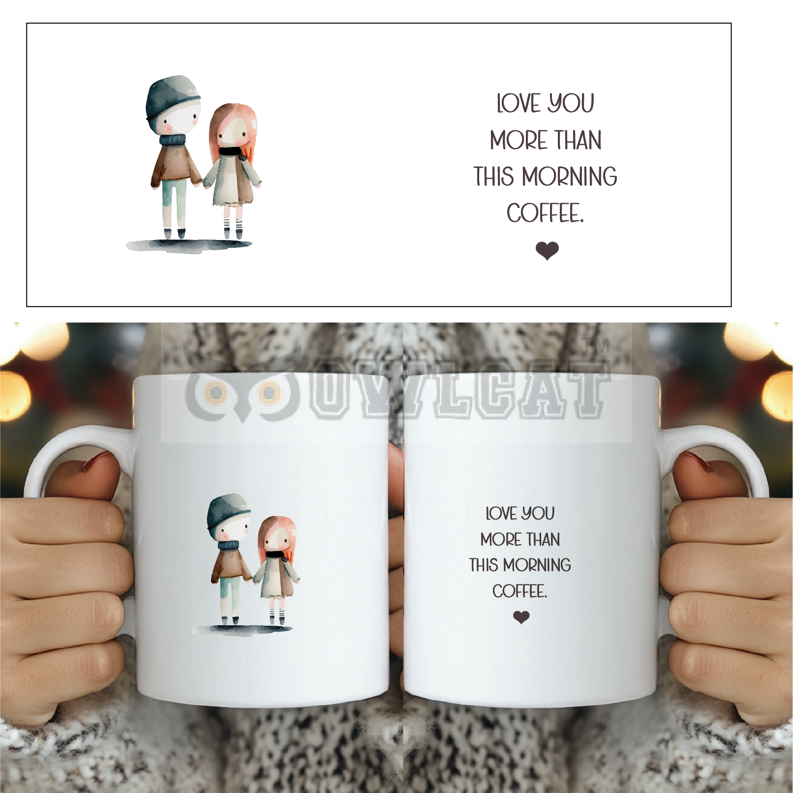 Couple Cute - Ceramic Mug Custom - Free shipping