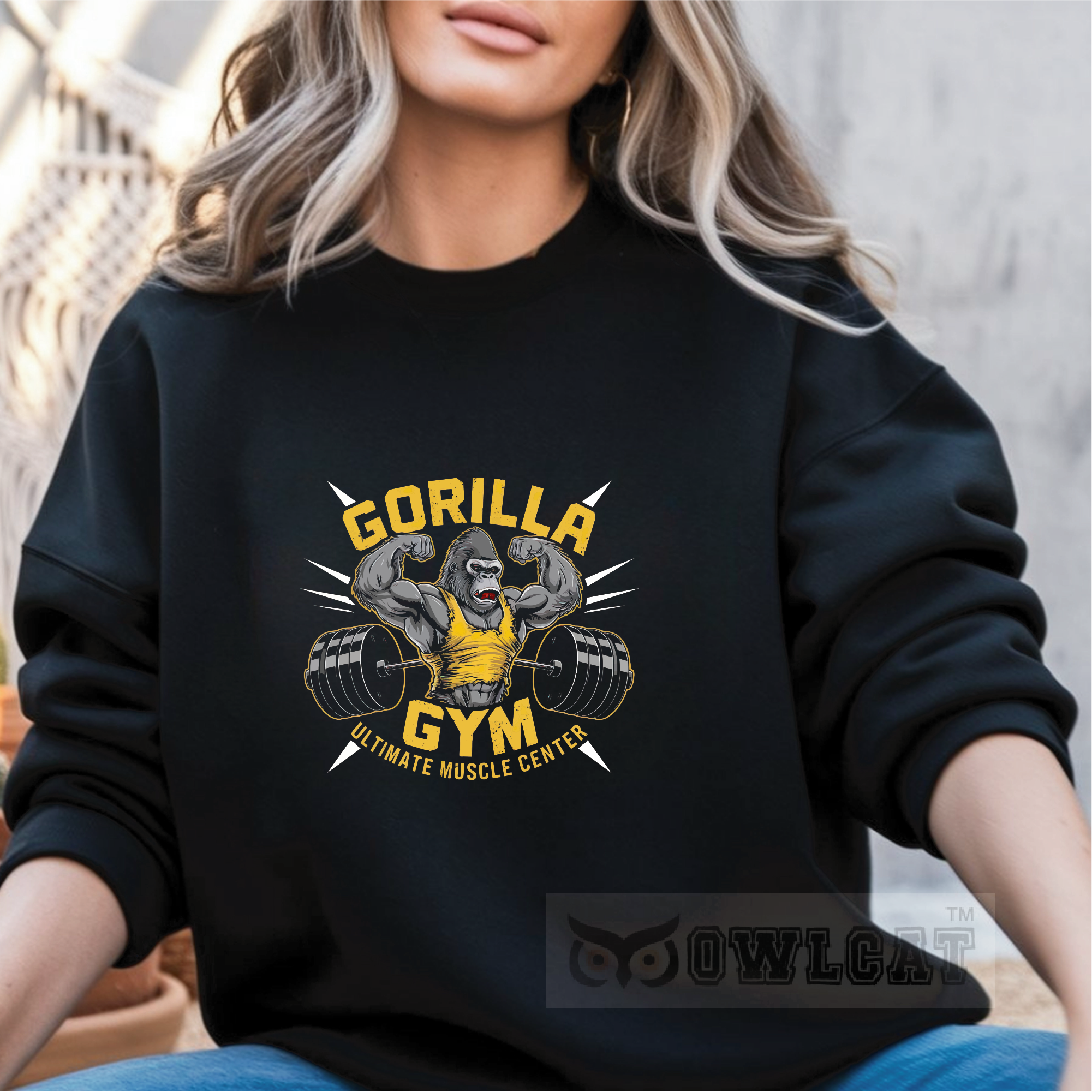 Unisex Crew-neck Sweatshirt Gym vintage (Made in US)