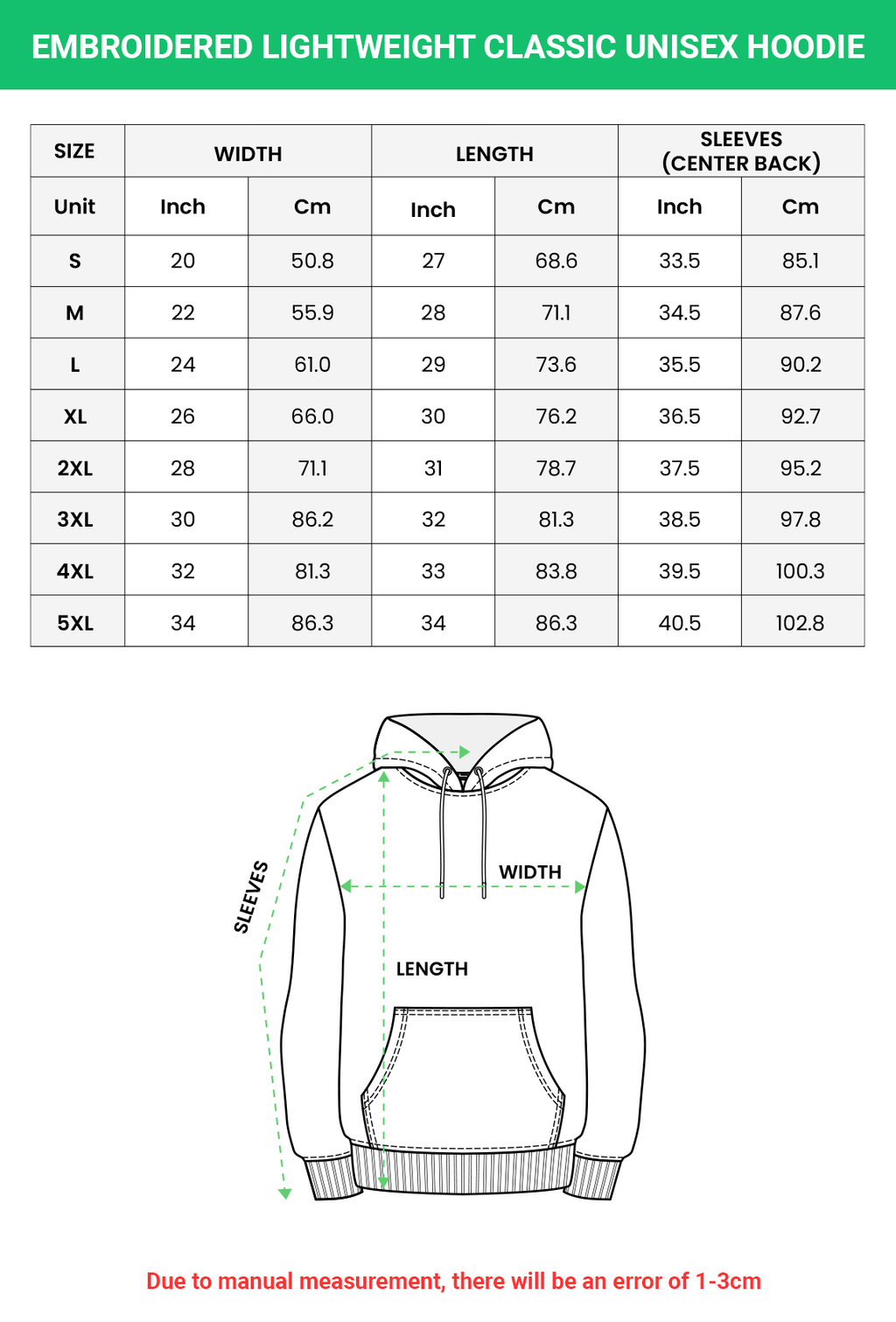 Embroidered Lightweight Unisex Hoodie US (free shipping)